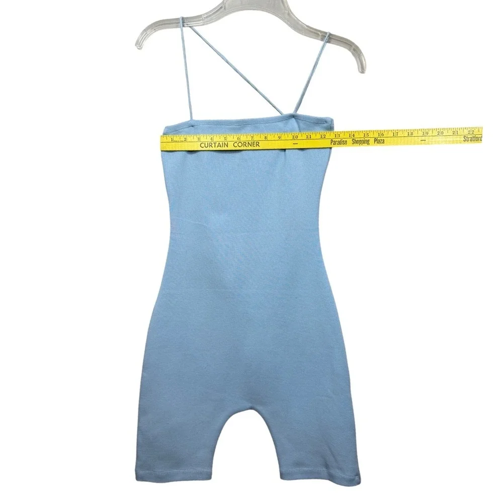 ALAMOUR The Label Kendall Romper, Ribbed, Cross back Straps, Baby Blue, Size XS - Picture 3 of 8